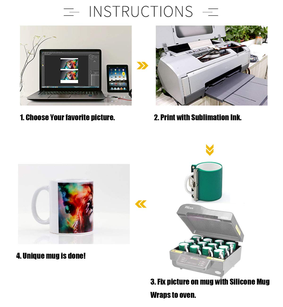 E-Found 6pcs 15OZ Sublimation Silicone Mug Wraps 3D Sublimation Silicone Mug Clamp Mug Wraps for Sublimation in Oven Fixture 3D Rubber Mug Clamps for Printing Mugs Sublimation Transfer Machine E-Found