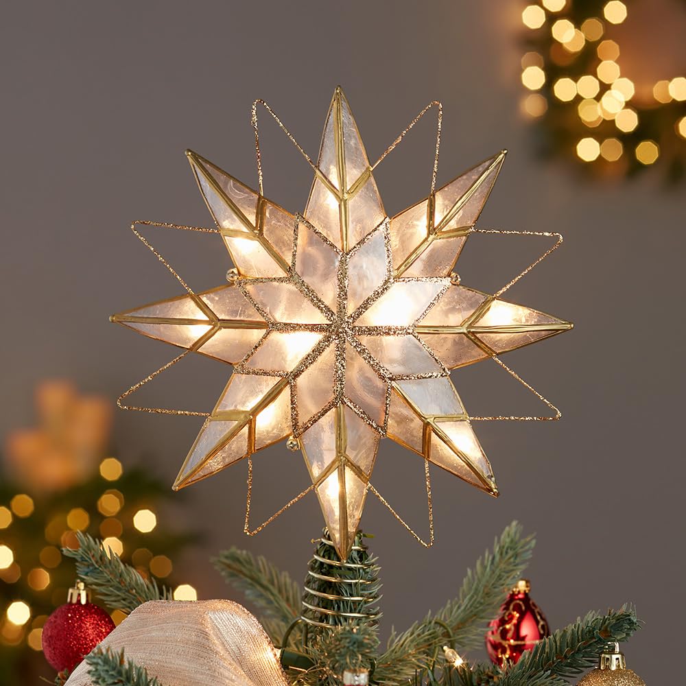 Kurt S. Adler UL3168 Lighted Treetopper, White, Gold Kurt S. Adler