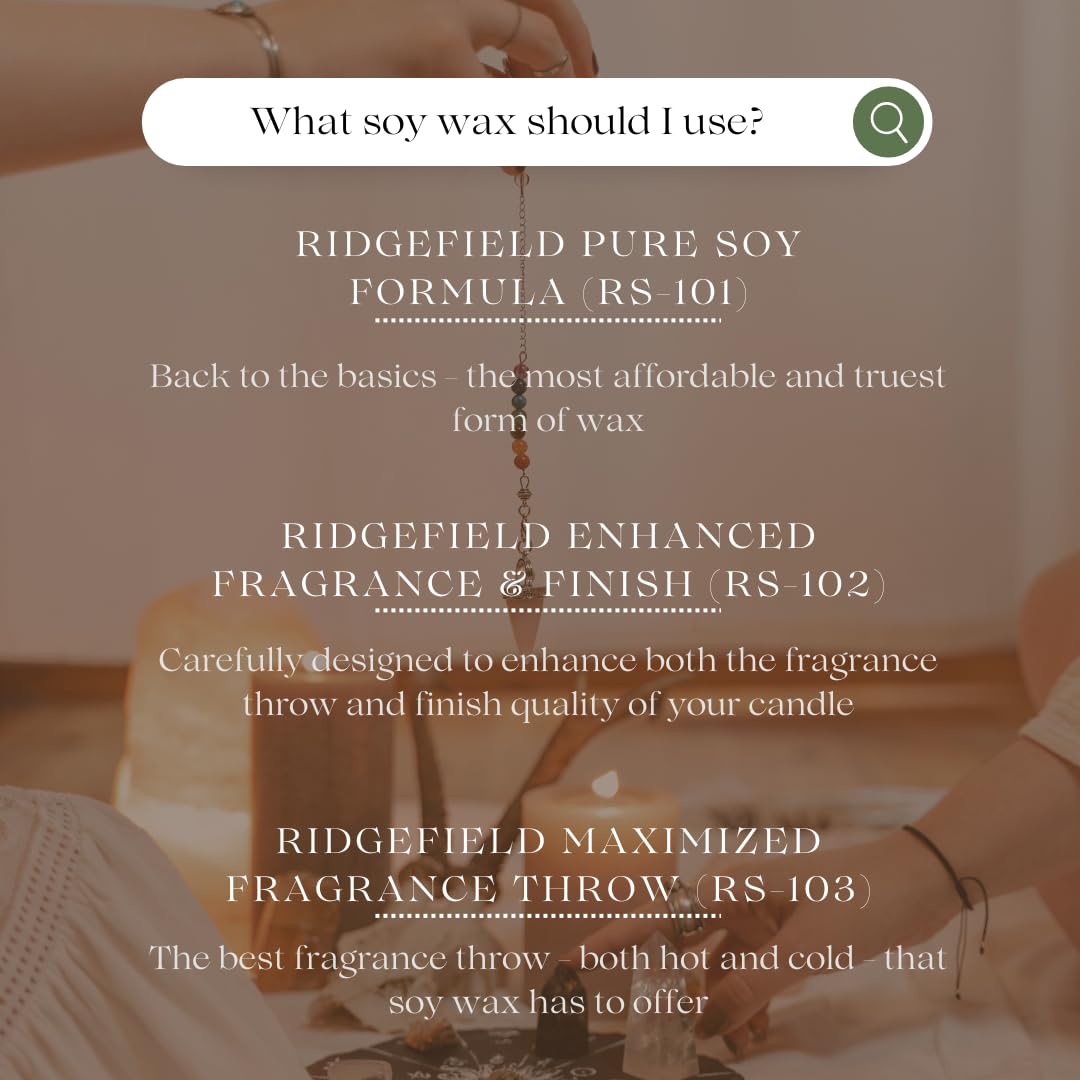 Ridgefield Waxes Enhanced Fragrance & Finish RS-102 All-Natural Soy Wax for Candle Making (10lb) Ridgefield Waxes