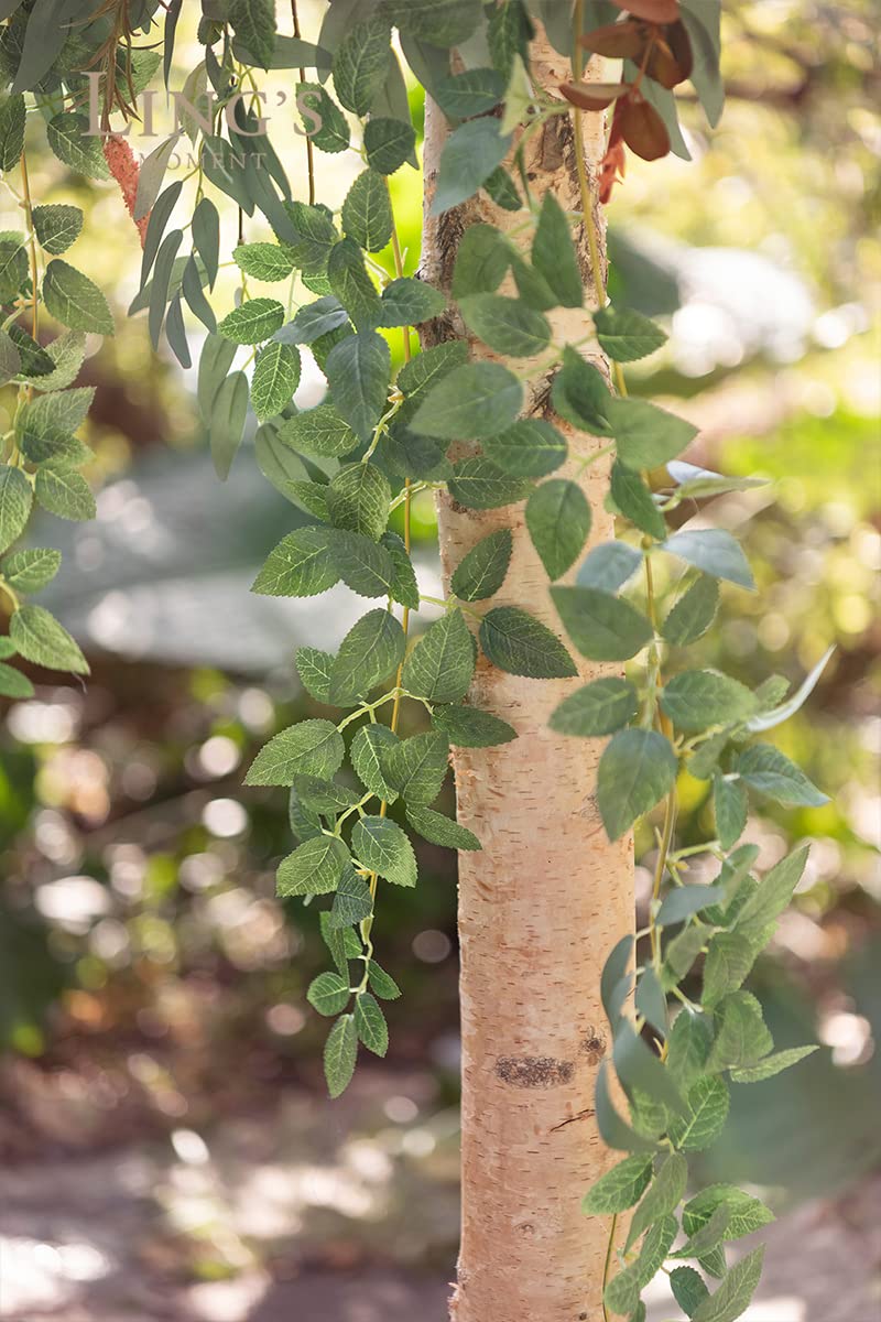 Ling's Moment 6.5FT Backdrop Floral Garland Artificial Wedding Arch Flowers Sage Green Decor, Orange Ceremony Reception Hanging Eucalyptus Rose Arbor Arrangement Outdoor Party Swag Home Decorations Ling's Moment