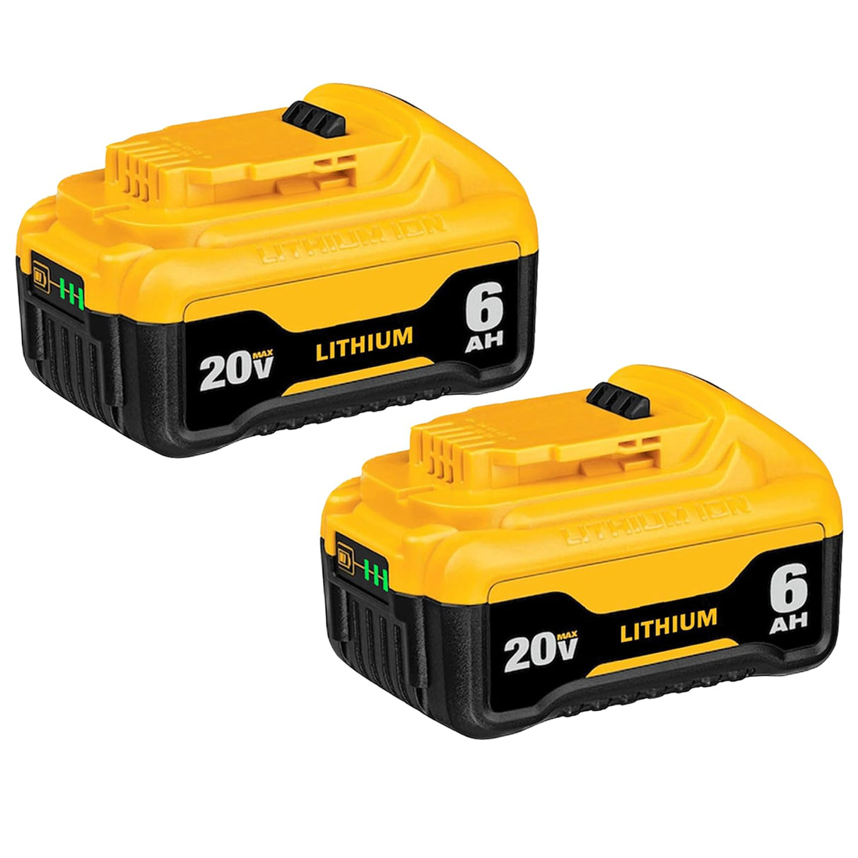 Xmenany DCB206 6.0Ah Replacement for DeWalt 20V Max Battery Lithium ion DCB201 DCB203 DCB200 DCB181 DCB180 DCD/DCF/DCG/DCS Series,2PACK Xmenany
