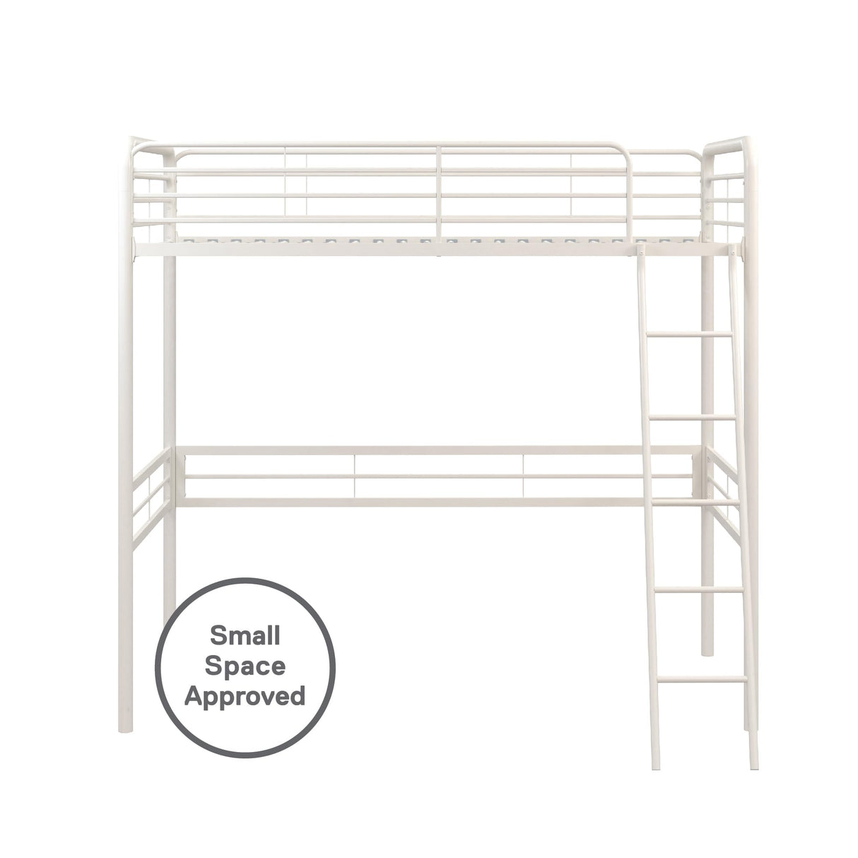DHP Tommy Twin Metal Loft Bed, Off White DHP