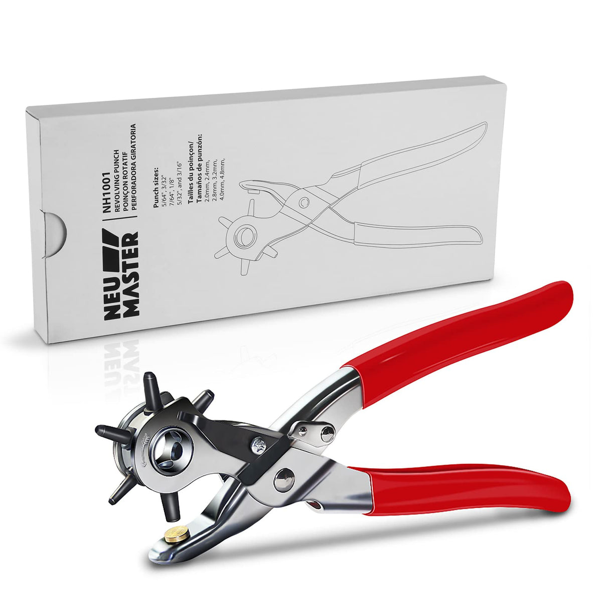 Hole Punch, NEU MASTER Heavy Duty Leather Hole Puncher for Belts, Watch Bands, Straps, Dog Collars, Saddles, Shoes, Fabric, DIY Home or Craft Projects NEU MASTER