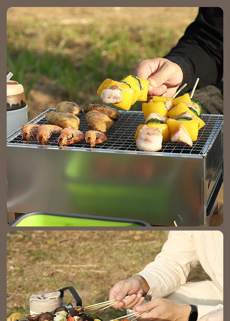 ortable Charcoal Grill - Compact and Lightweight BBQ Grill, Easy Assembly, Ideal for Camping, Tailgating, and Outdoor Cooking - Fits 2-4 People MRuanMeng