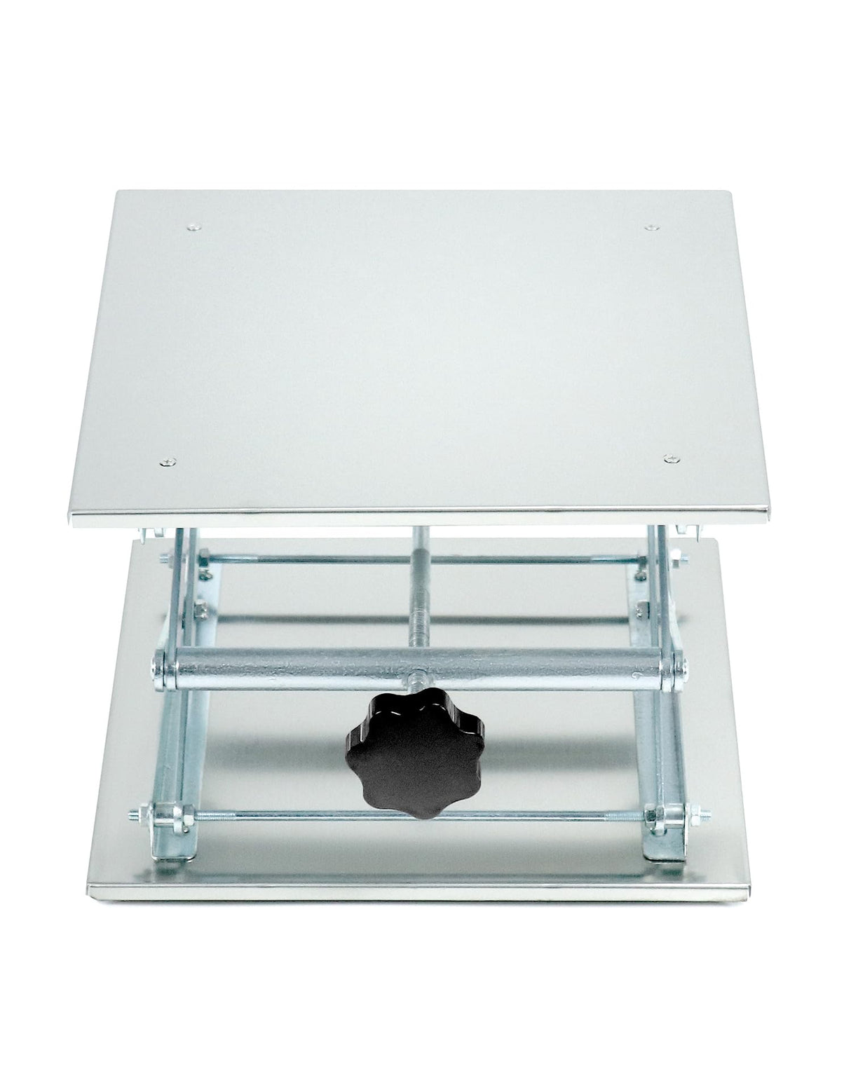 QWORK Lift Tables, 12"x12" Lab Scissors Jack, 304 Stainless Steel Scissor Stand, 18" Height 55lbs Load Jack Platform, Lifting Platform QWORK