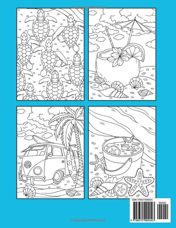 Beach Coloring Book: Summer and Vacation Themed Book for Kids Independently Published