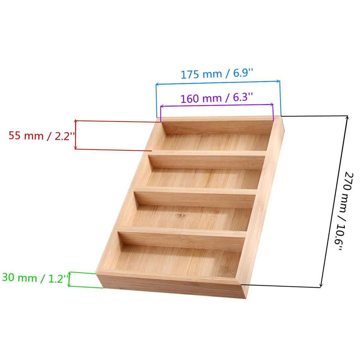 TANG SONG 1 Pack Bamboo 4-Slot Sunglass Display Tray Eyewear Storage Case for Home or Office TANG SONG