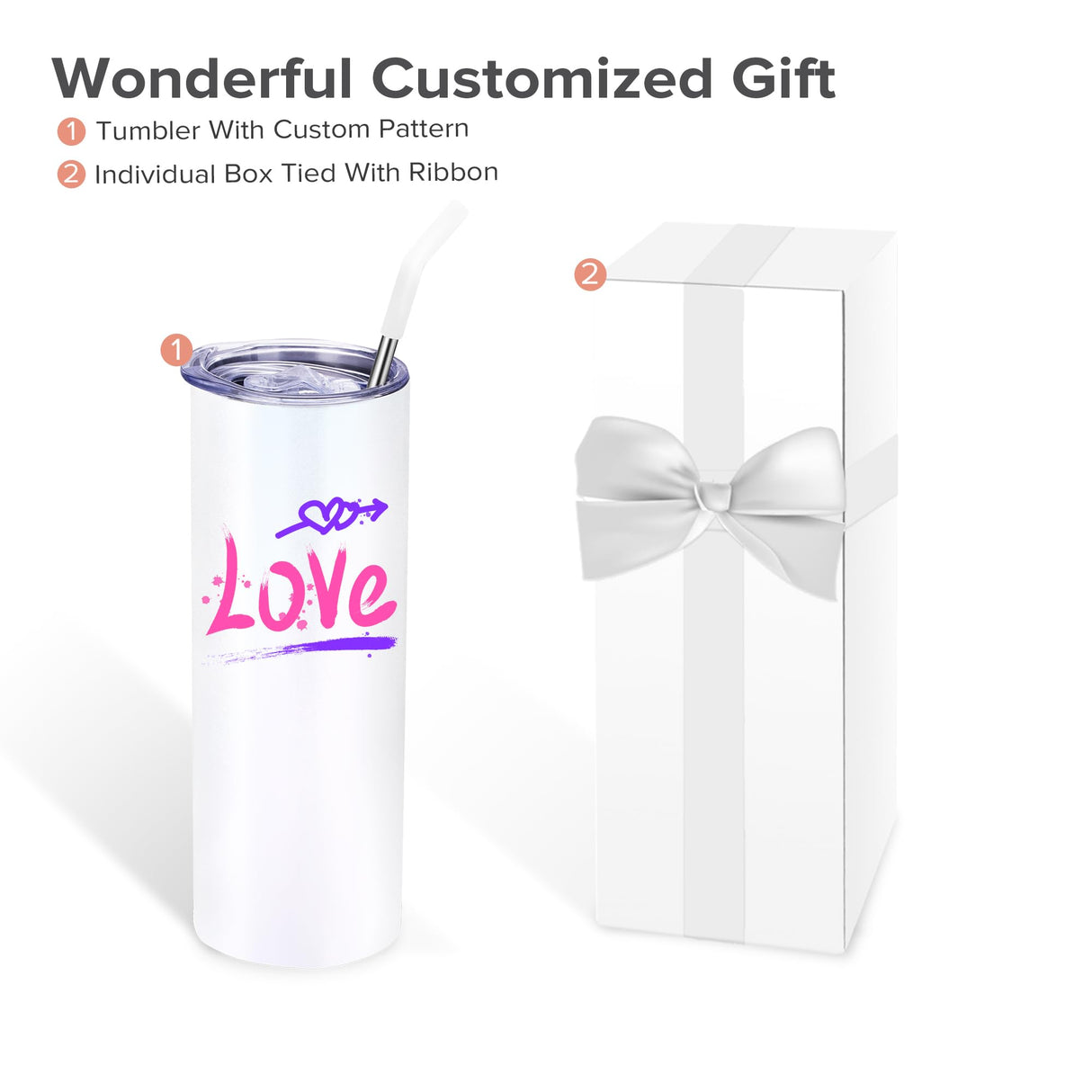 FASTSUB Sublimation Tumblers 20 oz Blank Bulk Glitter Cups Straight Skinny Stainless Steel Double Wall Vacuum Insulated with Lids and Straws Coaster for Tumbler Heat Press Multicolored 6 Pack FASTSUB