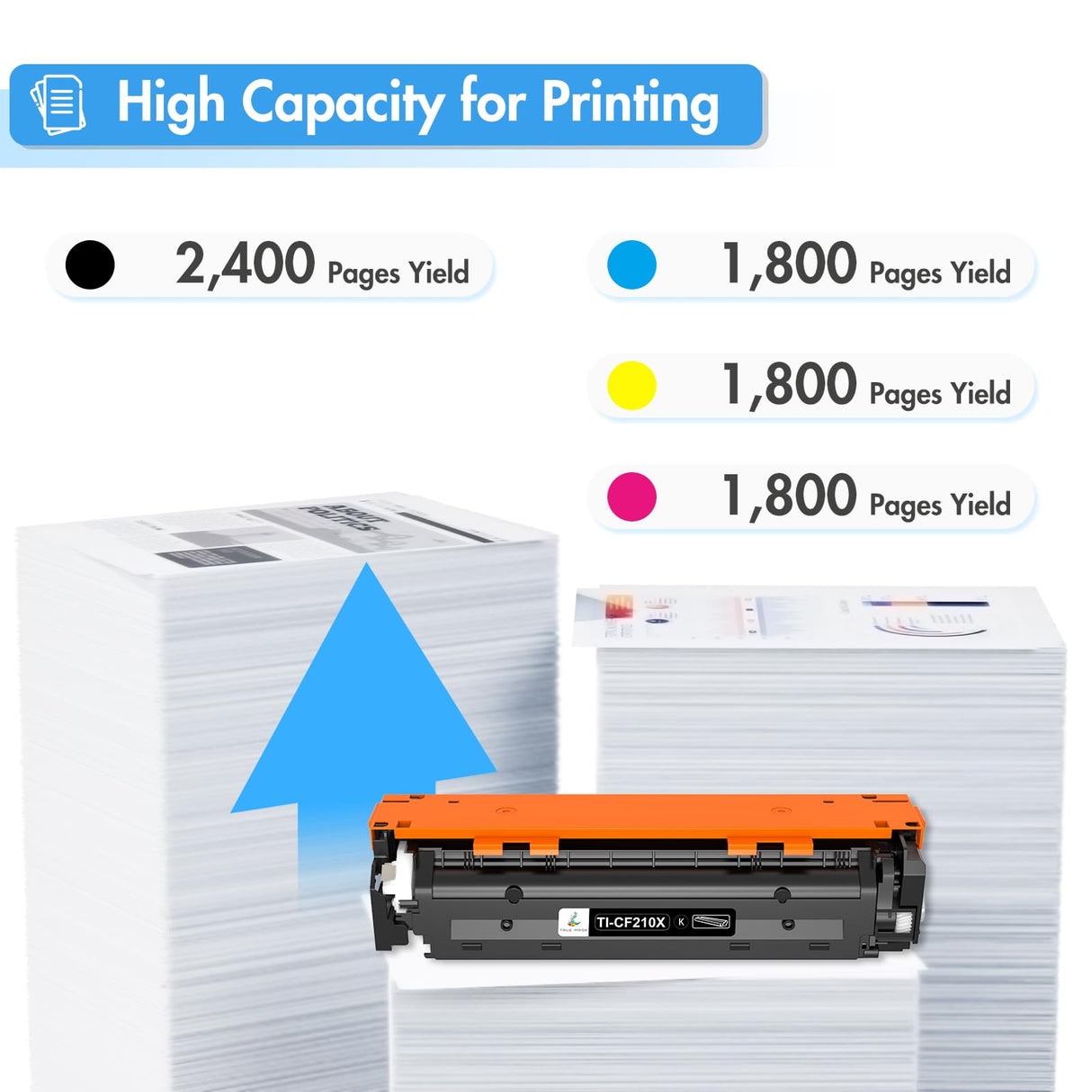 TRUE IMAGE Compatible Toner Cartridge Replacement for HP 131X 131A M276nw CF210X for HP Laserjet Pro 200 Color MFP M276nw M251nw M276n M251n Printer Ink (Black Cyan Yellow Magenta, 4-Pack) TRUE IMAGE