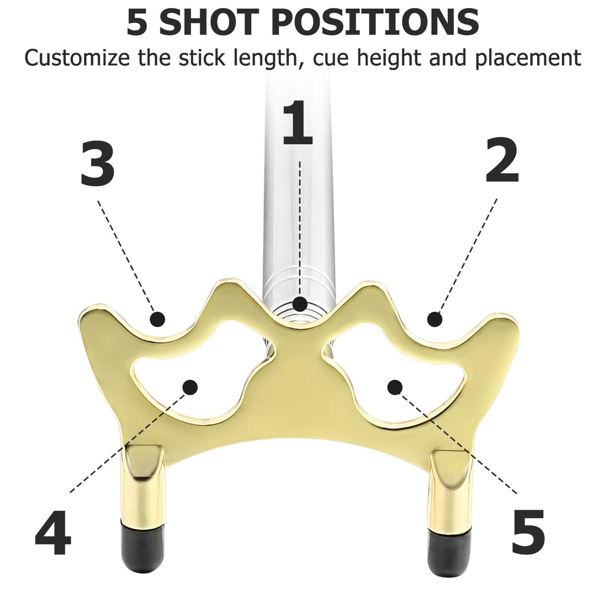Skylety Pool Cue Snooker Stick Pool Table Accessories Retractable Billiards Cue Rest with Removable Brass Bridge Head(Low Bridge Head) Skylety