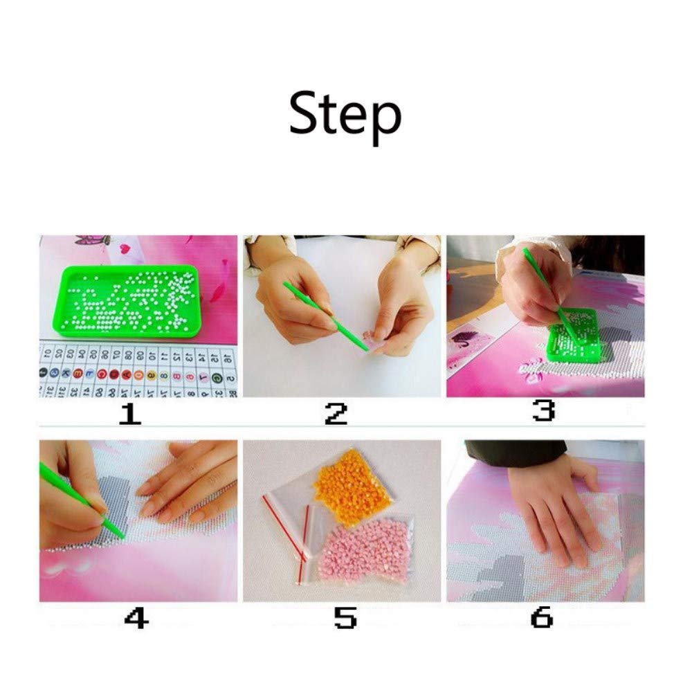 pigpigboss Flamingo Diamond Painting Art Kits, 5D Full Round Drill Flower Flamingo Diamond Dots Arts Crafts for Adult Beginner Home Office Wall Decor (11.8 x 15.7 inches) pigpigboss