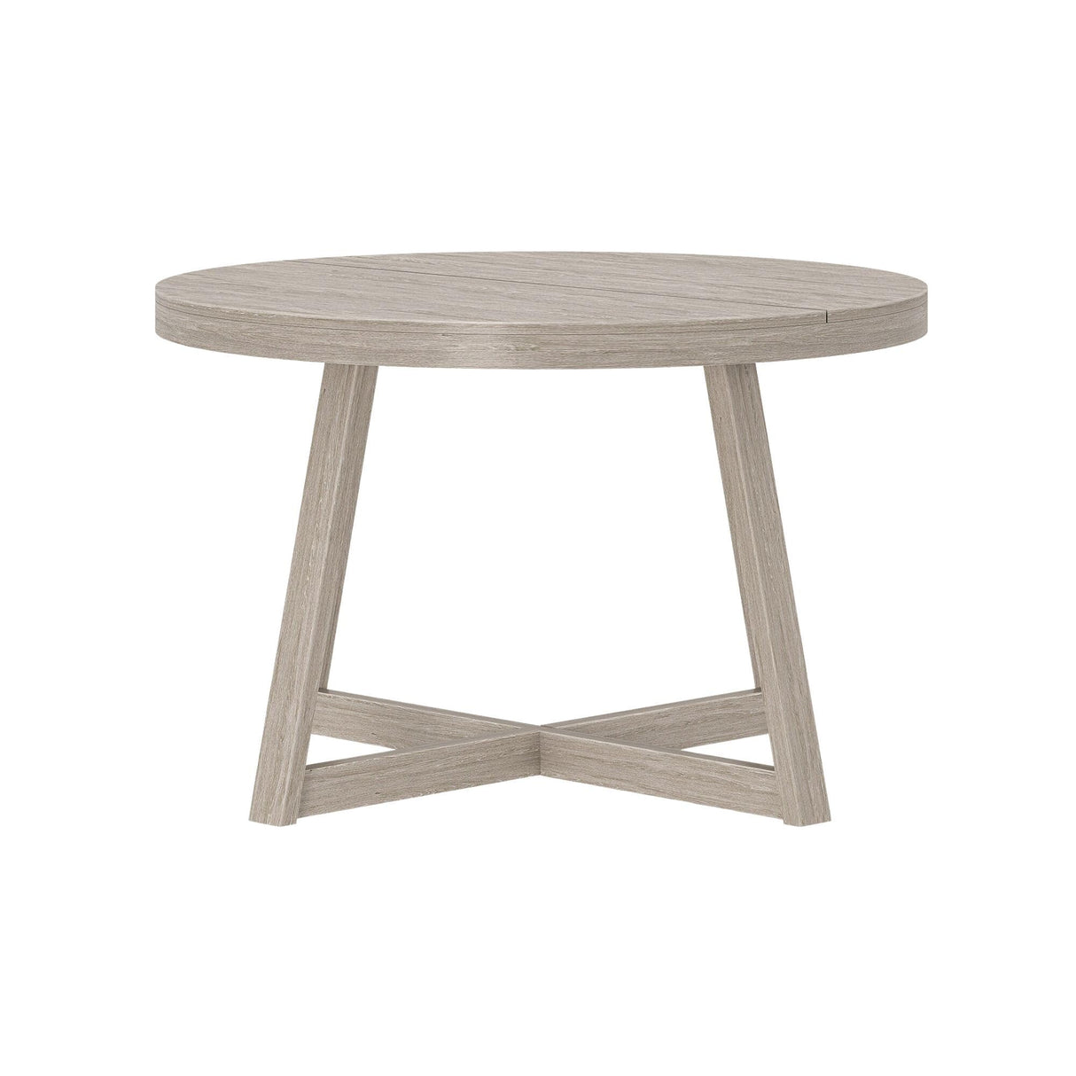 Plank+Beam Round Dining Table, 47 Inch Solid Wood Kitchen Table, Farmhouse Round Table for 4, Small Dinette Table, Seashell Wirebrush Plank+Beam