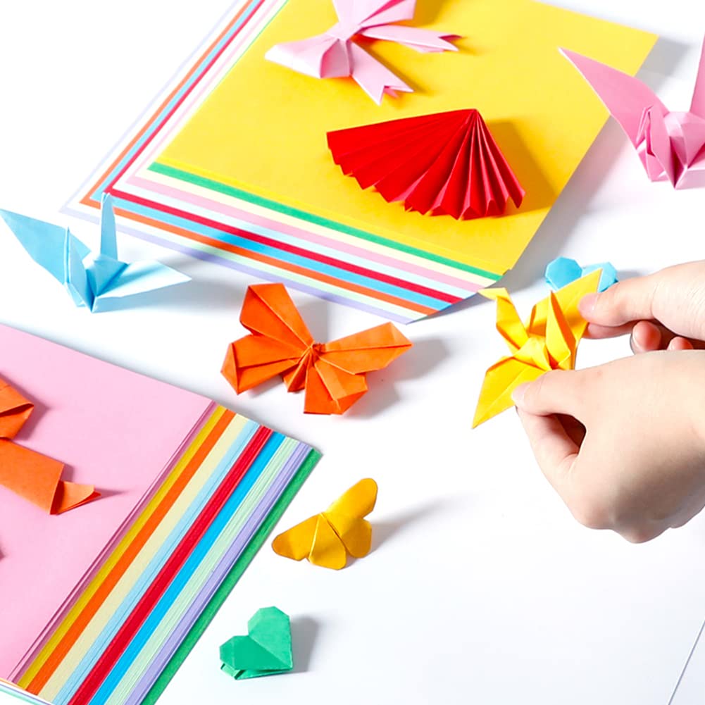 MIDUOLE Origami Paper, Pack of 500 Sheets - 20 Vivid Colors - Double Sided - 6 Inch Square, Easy Fold Paper for Kids Adult Beginners Training Arts & Crafts Projects. MIDUOLE