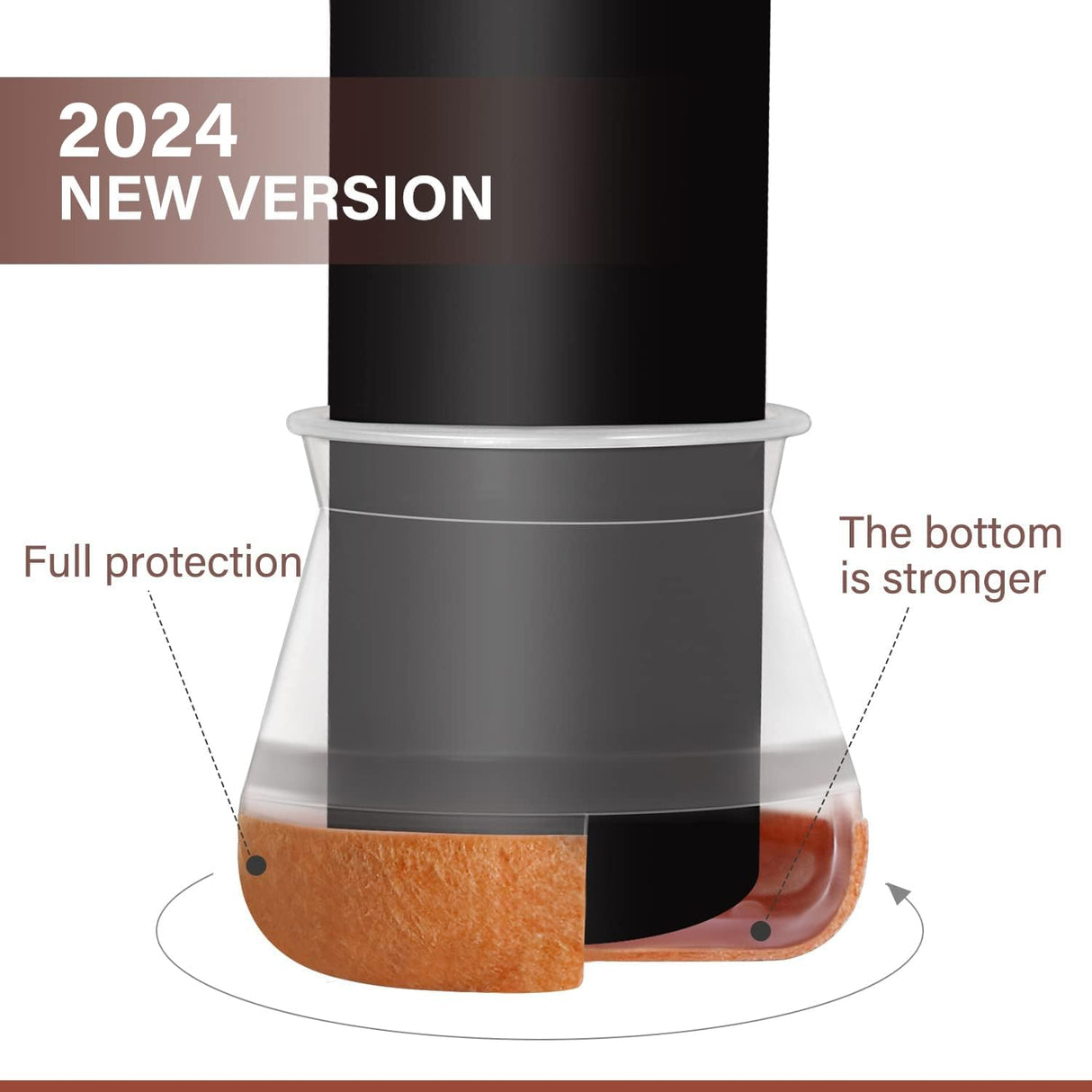 YOZON Chair Leg Floor Protectors for Hardwood Floors Felt Furniture Pads Silicone Caps 32 Pack Non Slip Reduce Noise Clear Round Medium Fit 3/4"~1-3/16" (19-30mm) YOZON