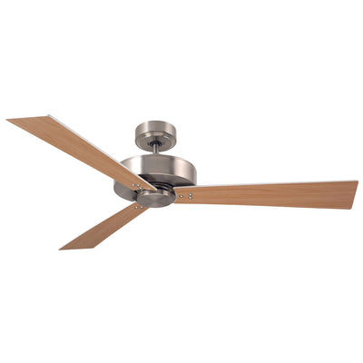 Luminance kathy ireland HOME Keane 52 Inch Ceiling Fan, Brushed Steel | Modern Design with 4-Speed Wall Control | 3 Reversible Wood Blades in Satin White and Maple,10.9x10.9x52,CF320WBS