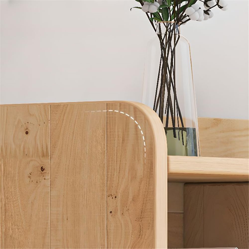 NIUYAO Children's Bookshelf Natural Finish Simplistic Standard Storage Cabinet Vertical Display Shelves FreestandingScratch-Repellent Bookcase Units for Study Office Pantry -39.5" L x 9.5" W x 47" H NIUYAO