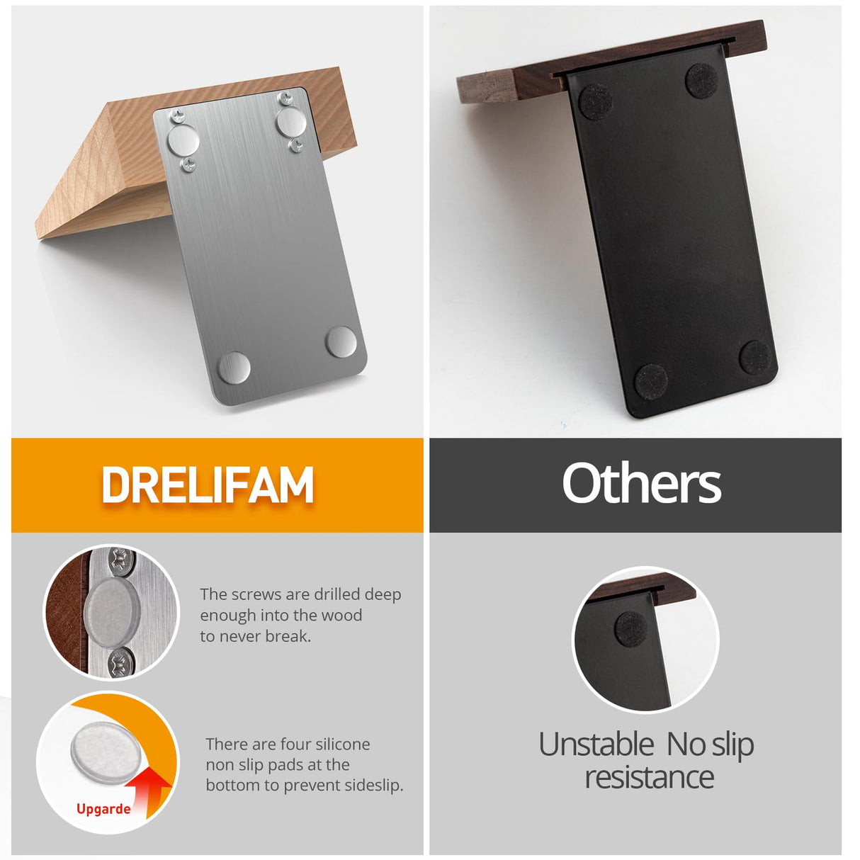 DRELIFAM Ash Wood Book Ends Heavy Duty Handmade Book Ends for Shelves Decorative Bookends to Hold Heavy Books (Ash Wood Small) DRELIFAM