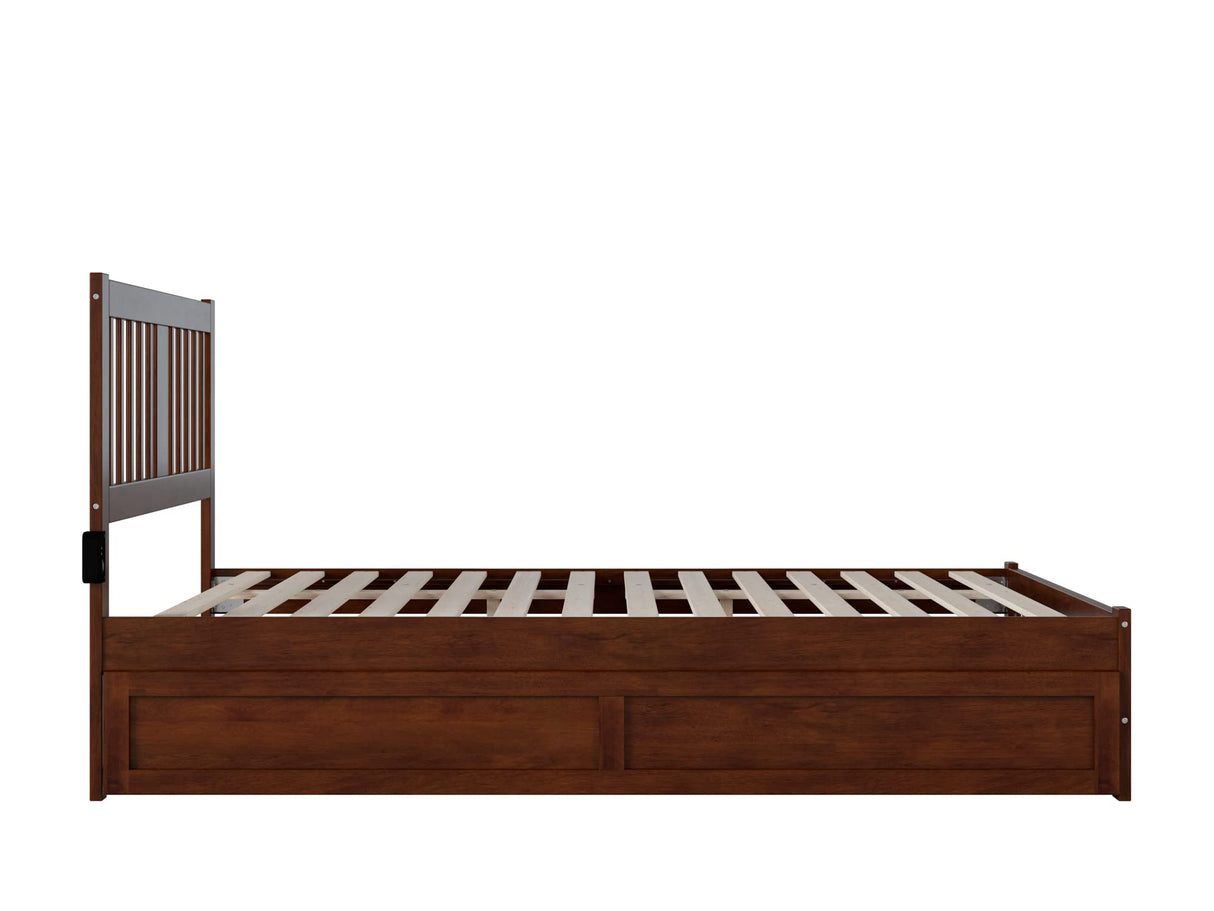 AFI, Tahoe Queen Platform Bed with Matching Footboard, Twin XL Trundle, Walnut AFI