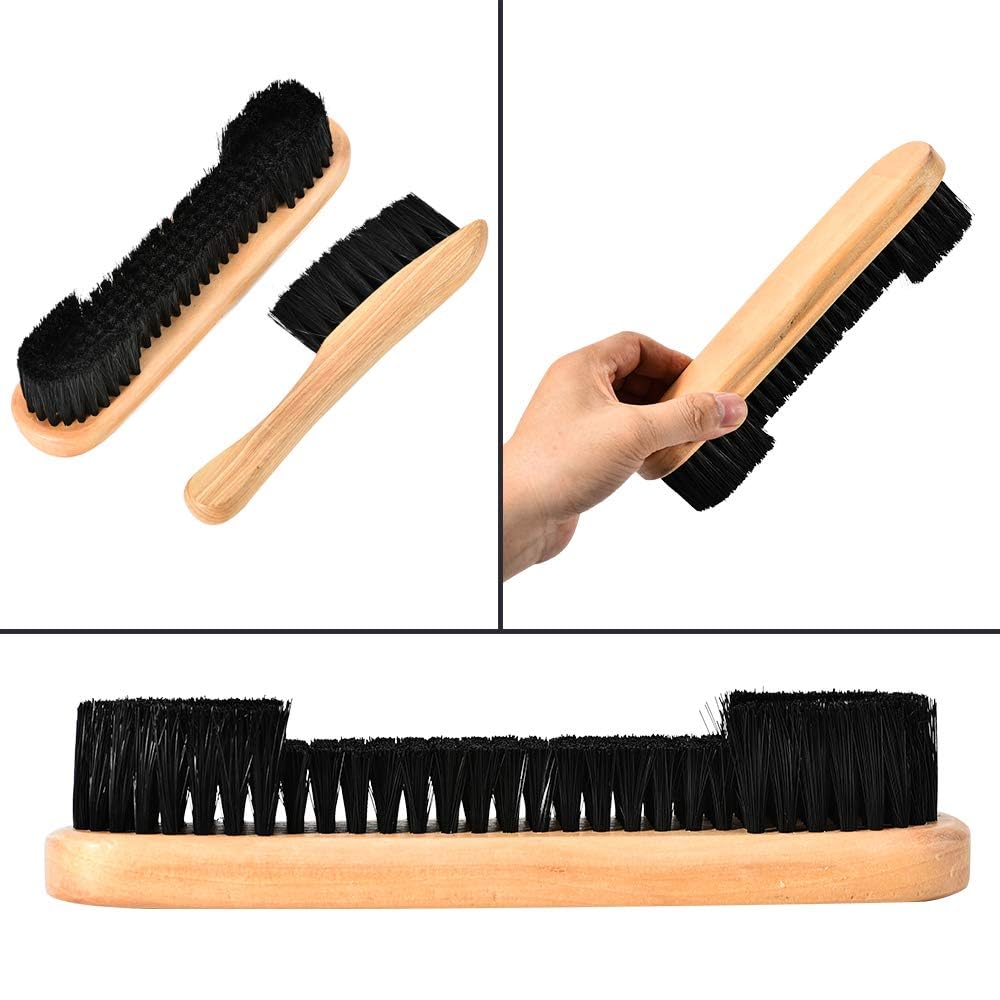 Tiekerbilir Billiards Pool Table and Rail Brush Set, Billiards Pool Snooker Accessories, Billiard Pool Table Nylon Bristle Brush 9" Natural Wood Handle Tiekerbilir