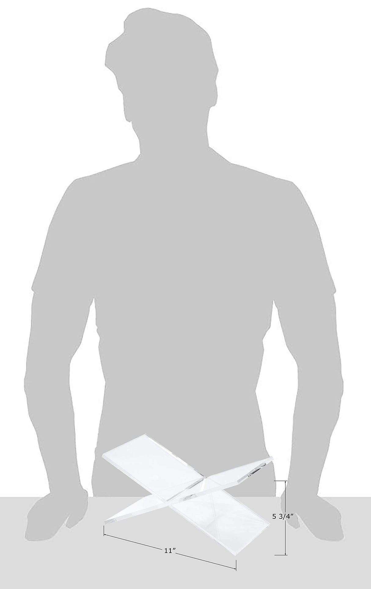 Red Co. Transparent Clear Acrylic Book Holder 2 Piece Reading Stand for Open and Closed Books, Magazines, Textbooks 6" x 11" x 6" Red Co.