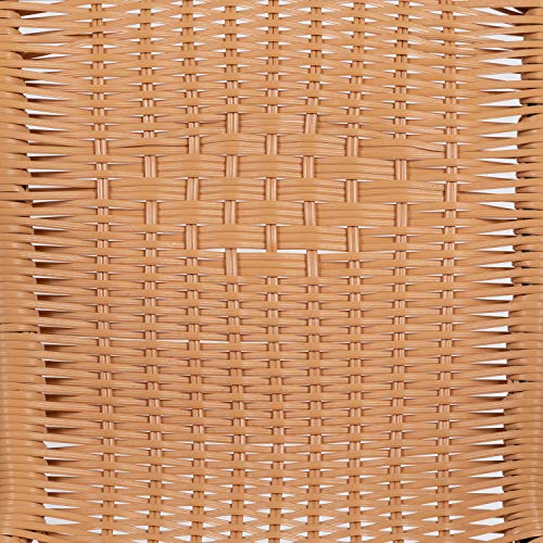 Flash Furniture Lila 2 Pack Beige Rattan Indoor-Outdoor Restaurant Stack Chair Flash Furniture
