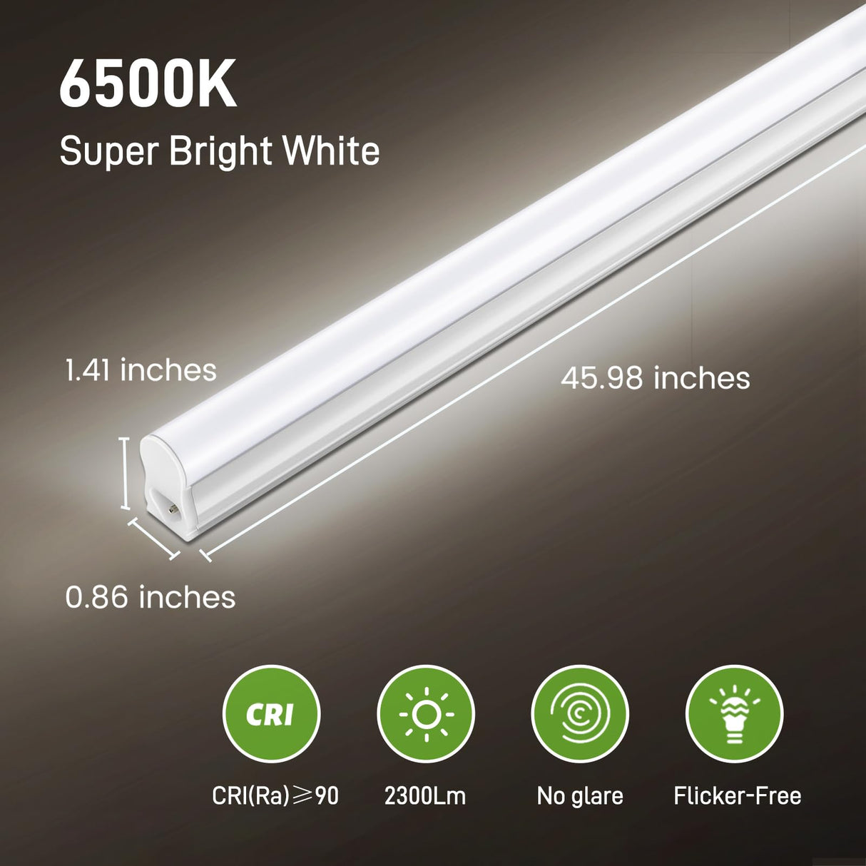Pak 4FT LED Shop Light, 2300LM 6500K Cool White, 20W Energy-Saving Super Bright Linkable T5 Ceiling and Under Cabinet Lighting Fixture for Garage, Workshop, Basement, Warehouse, FCC Certified, 6 Pack Paklighting