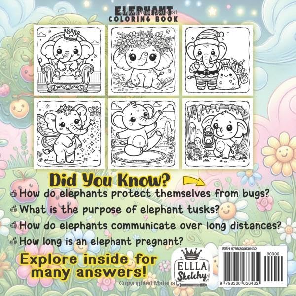 Elephant Coloring Book for Kids: Fun and Educational, Nature, and Wildlife, Featuring 50 Fascinating Facts and Interactive Activities for Kids, Toddlers, and Preschoolers Majosta