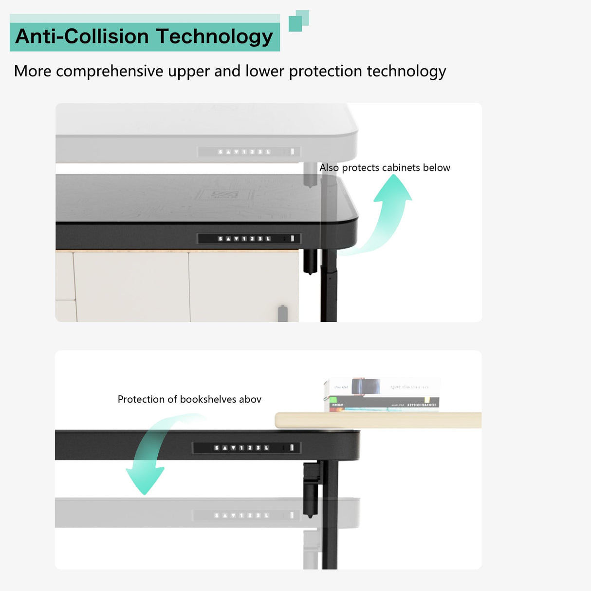 JWX RGB Glass Gaming Standing Desk, 47'' Standing Music Studio, with Music Sensing LED Sit Standing Desk, Dual Motors,USB Ports JWX