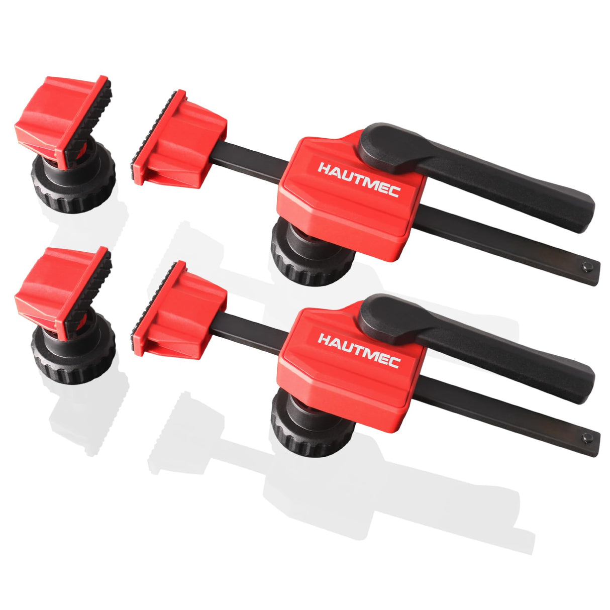 HAUTMEC Bench Dog Clamp, 3/4" Dog Hole Clamp, Up to 170 Lbs Clamping Force, Adjustable Bench Clamp with Protective Pads for Woodworking, Quick Clamps for 19mm Bench Dogs Holes(2 Pack), HT0276-CL HAUTMEC