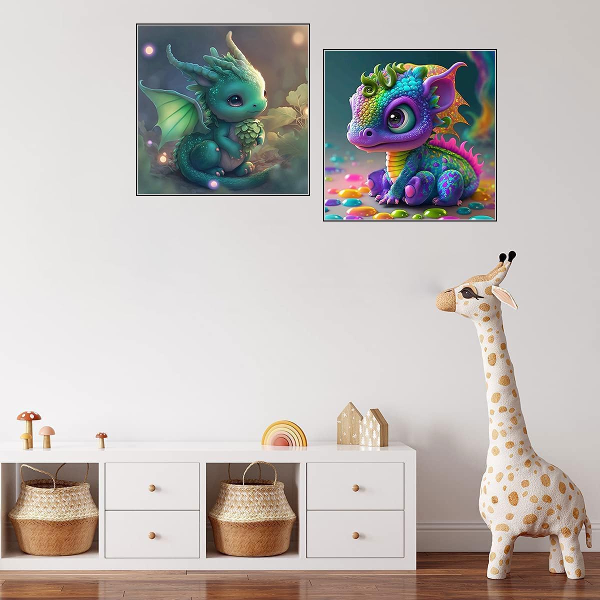 VeGuude Diamond Painting Kits for Adults - 4 Pack Dragon Zodiac DIY 5D Diamond Art Kits Full Drill Diamond Dots Paintings with Diamonds Gem Art and Crafts Home Decor 12x12inch VeGuude