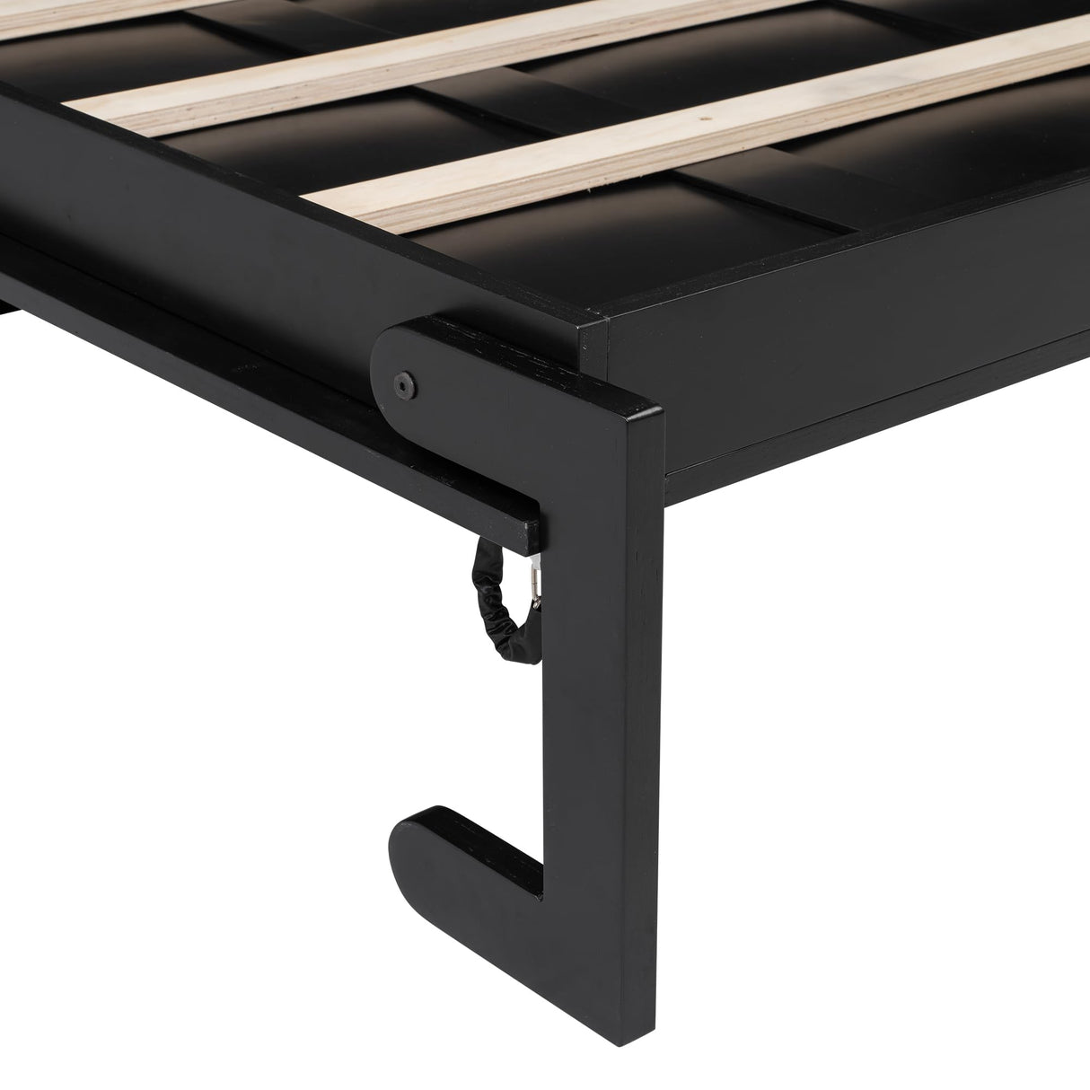 Merax Full Size Murphy Bed with 2 Storage Cabinets, Wood Hidden Foldable Wall Bed Frame w/Bookcase Shelves, Storage Bed Cabinet for Bedroom, Office, Space-Saving, No Box Spring Needed, Black Merax