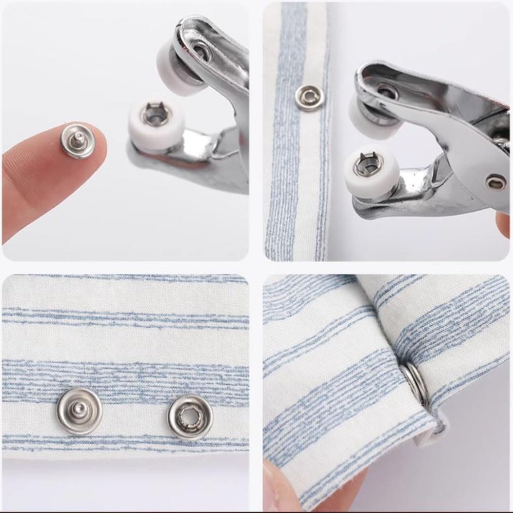 Snap Fasteners Kit - 100 Sets Metal Snaps Buttons with Fastener Pliers Press Tool - Perfect for DIY Crafts, Clothing Sewing, and Hats - Easy Installation for Fabric(9.5mm / 400 PCS) ZHUNIPINGAN