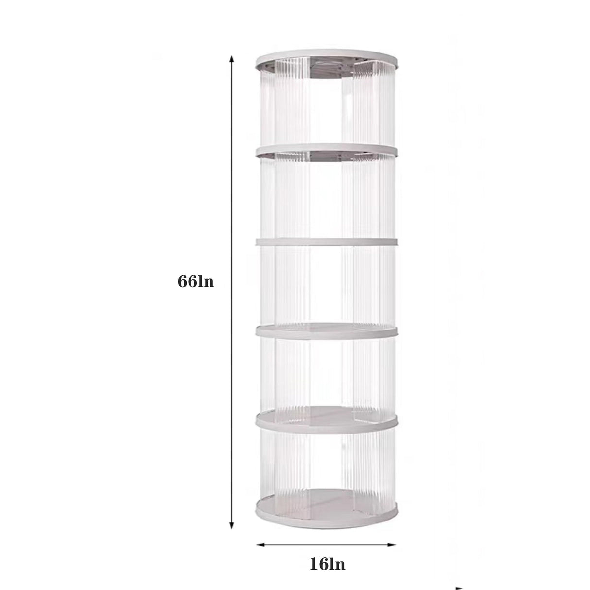 360° Rotating White Bookshelf Tower - 5-Tier Spinning Storage for Small Spaces ZXFWRJDJ