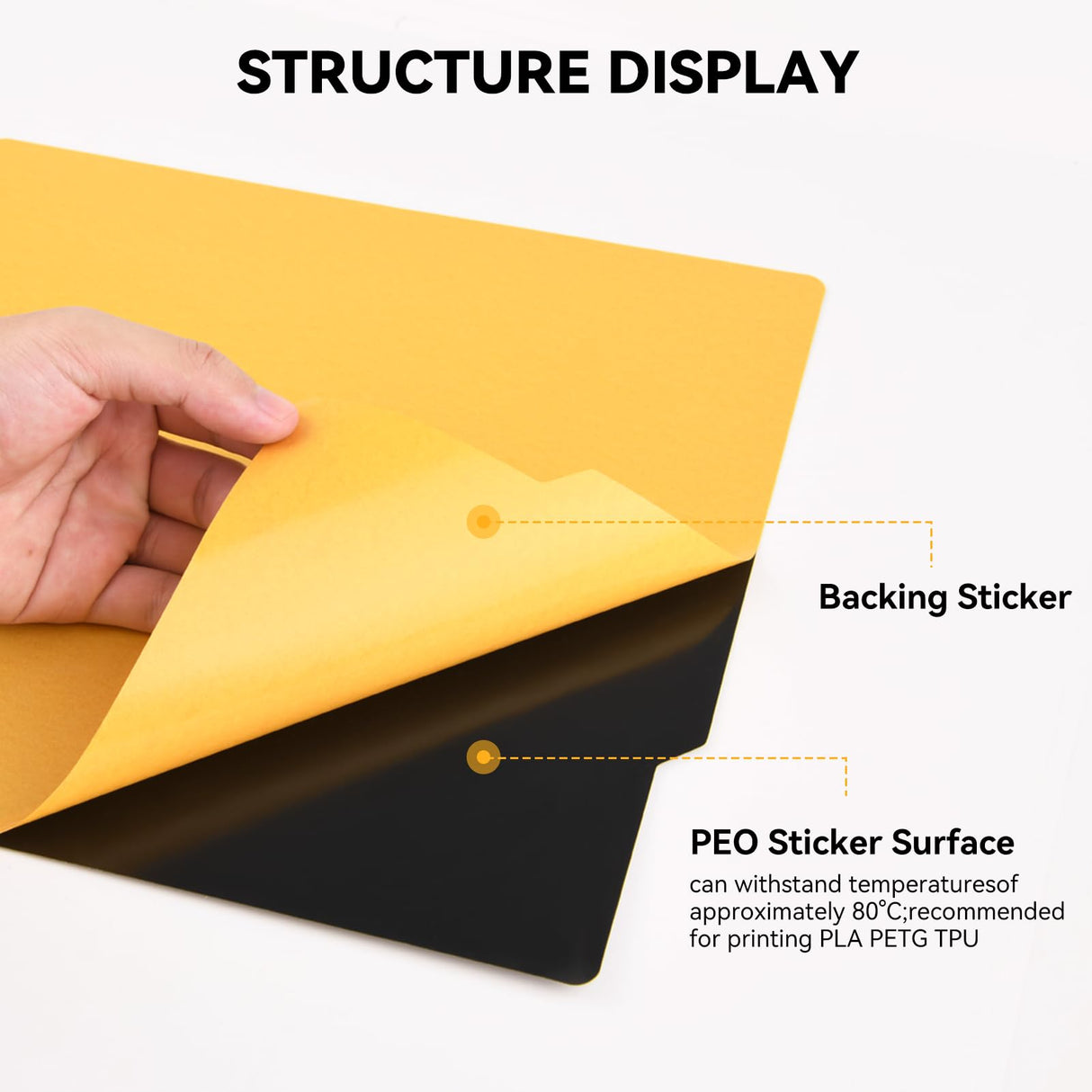 CCTREE PEO Diamond Build Surface Sticker 257x257mm, 3PCS 3D Print Heat Bed Platform Sticker Without Spring Steel Sheet and Magnetic Base for Bambu Lab X1/X1C/P1P/P1S/A1 3D Printers CCTREE