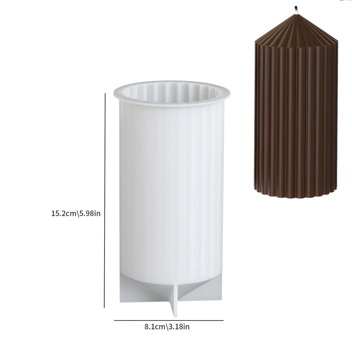 2 Pack Stripe Cylinder Pillar Spiral Candle Resin Mold - Resin Casting Silicone Molds for Home Decor & Candle Making Wave Spiral Mold ESEENS