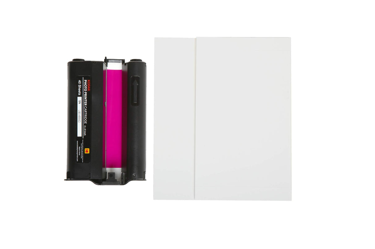 KODAK Dock Plus & Dock Photo Printer Cartridge PHC-40 – Cartridge Refill & Photo Paper - 40 Pack,Black KODAK