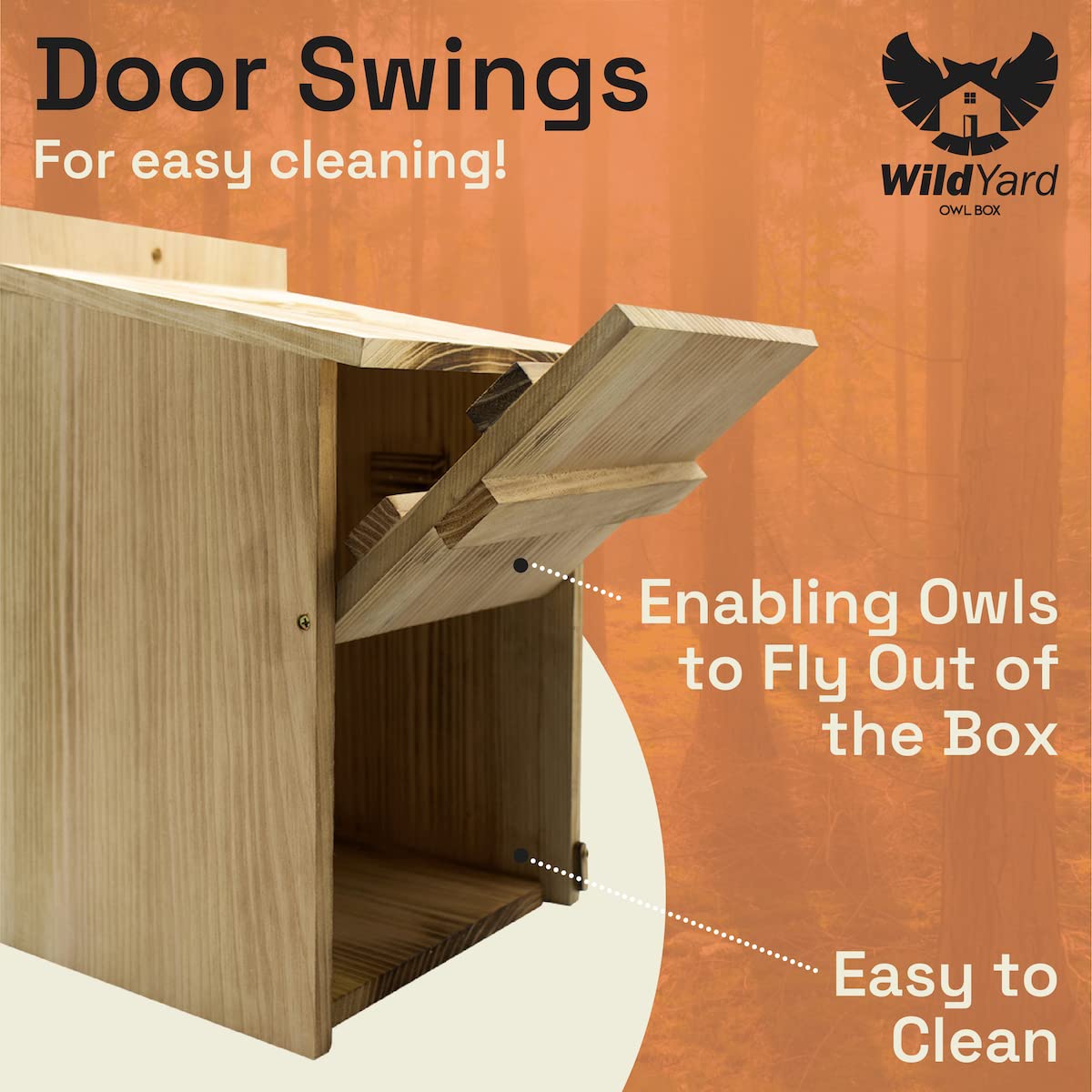 WildYard Owl House with Real Wood - Easy to Hang - Prebuilt Nesting Box for Kestrels - Cedar Shavings & Screws Included WildYard