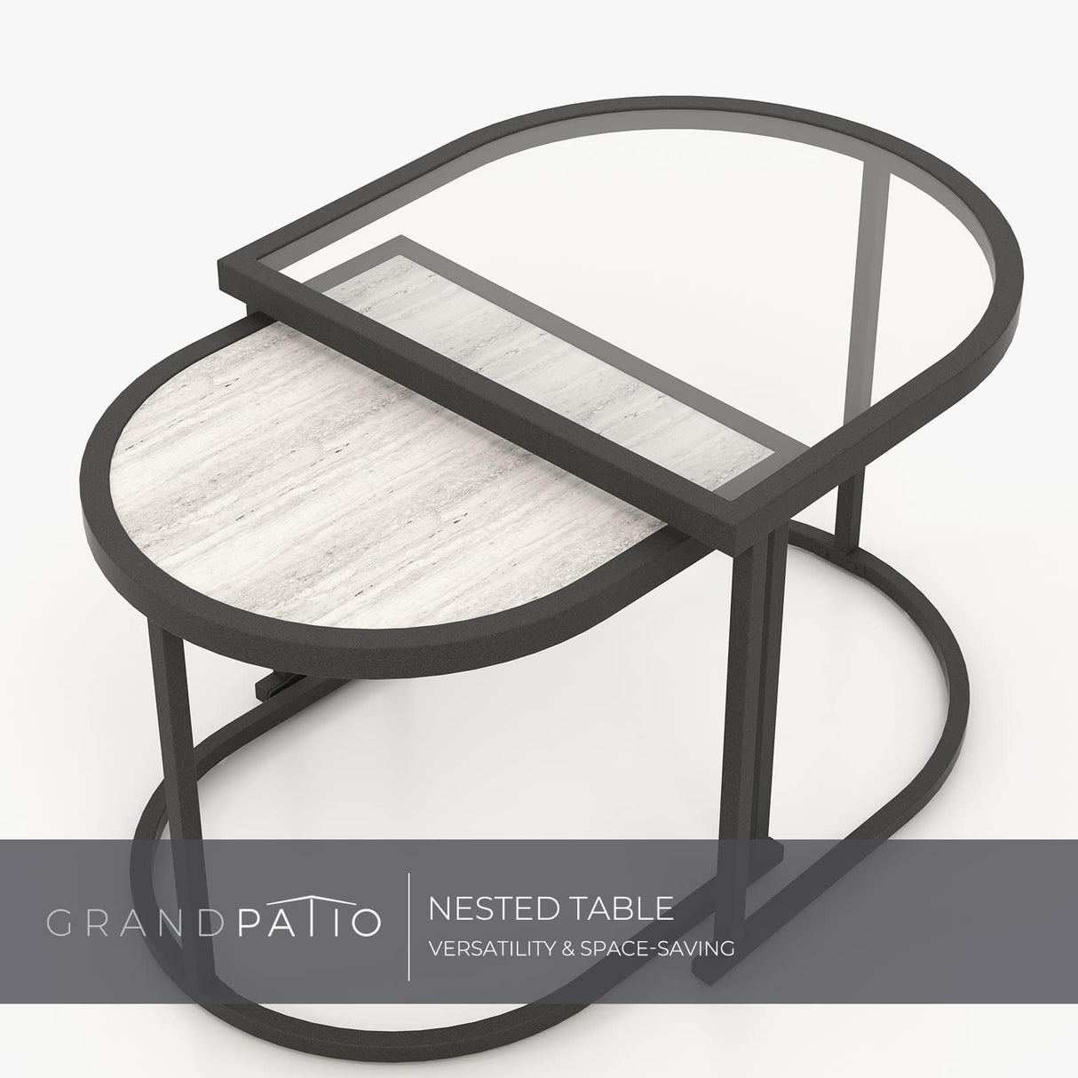 Grand patio 5-Piece Outdoor Furniture Set with Thick Cushions and Coffee Table, Wicker Sofa Conversation Set for Backyard, Beige Grand patio