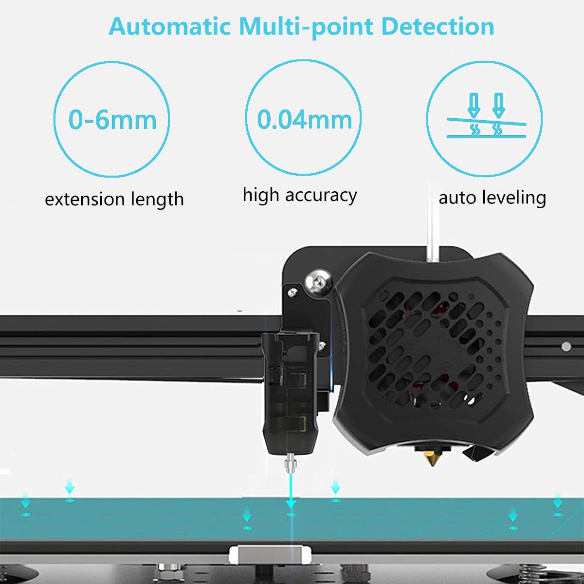 Creality CR Touch Auto Bed Leveling Sensor Kit for 3D Printer with Metal Push Pin for Ender 3/Ender 3 V2/Ender 3 Pro/3 Max/Ender 5 pro/CR-10 with 32 Bit V4.2.2/V4.2.7 Mainboard Comgrow