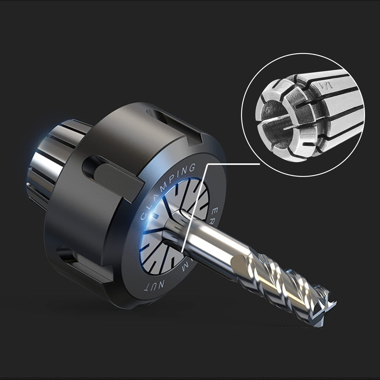 Qjaiune 2 Pack ER11 Collet Set, 1/8 Inch and 1/4 Inch Spring Collet, High Precision ER11 Collet Chuck for CNC Engraving Machine and Milling Lathe Tool Qjaiune