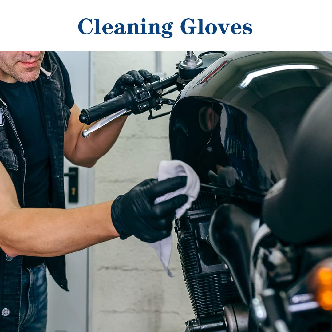 YKANG Black Nitrile Gloves,Disposable Gloves Latex Free 100 PCS,Cooking Gloves,Food Prep,BBQ,Household Cleaning Gloves(Large) YKANG