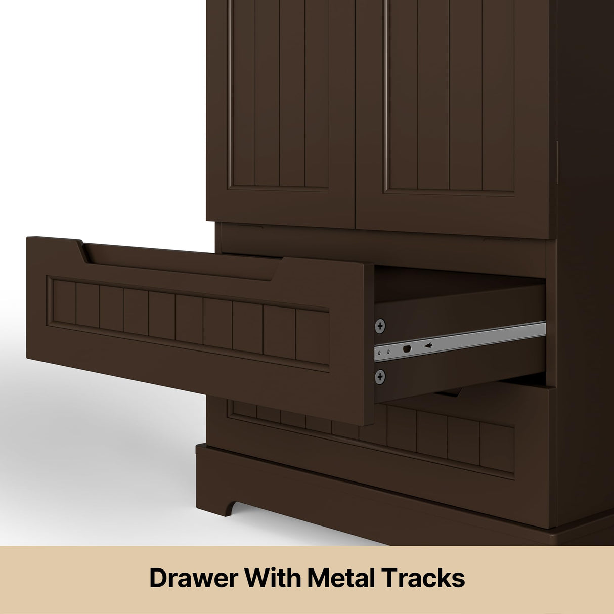 Gizoon 47" Dark Brown Kitchen Pantry Cabinet with Drawers & Shelves for Small Spaces Gizoon