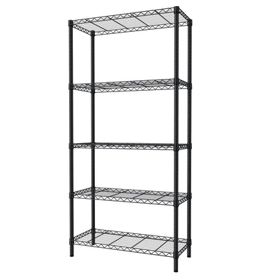 SINGAYE 5-Shelf Adjustable, Heavy Duty Storage Shelving Unit (350 lbs per Shelf), Steel Organizer Wire Rack Storage Shelf for Garage Office Pantry Ktichen, Black (36" W x 14" D x 72" H)