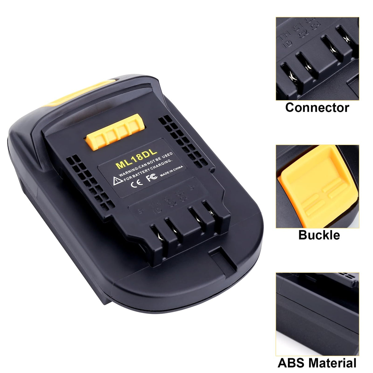 Kotoate ML18DL Battery Adapter Compatible with Dewalt 20V Cordless Tools, Adapter Compatible with Milwaukee 18V M18 Battery to Replacement for Dewalt 20V Max Lithium Battery (Adapter Only) Kotoate