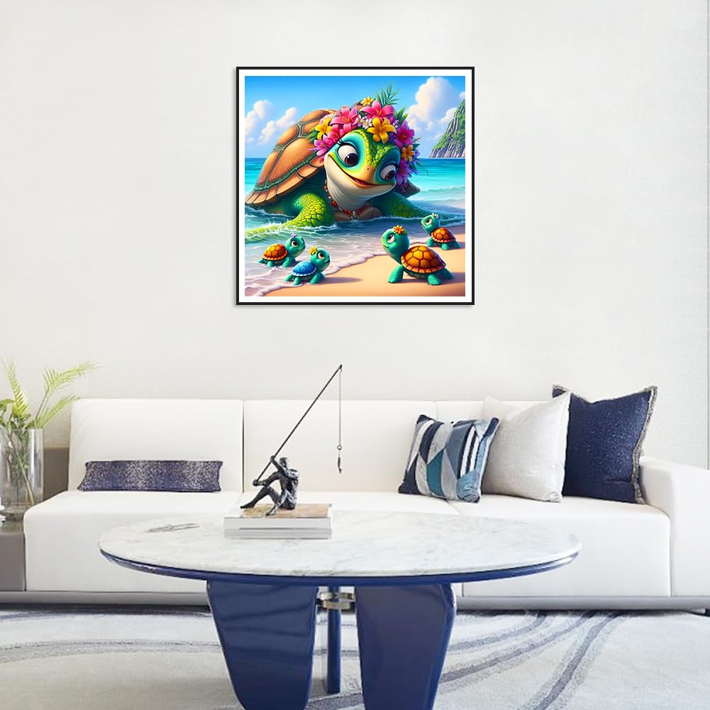 AMORARS 5D Diamond Painting Kit for Adults, Sea Turtle Diamond Art Beginners - DIY Full Diamond Dot Gem Art Paintings, Suitable Gifts, and Home Decoration Crafts, 12x12Inch AMORARS