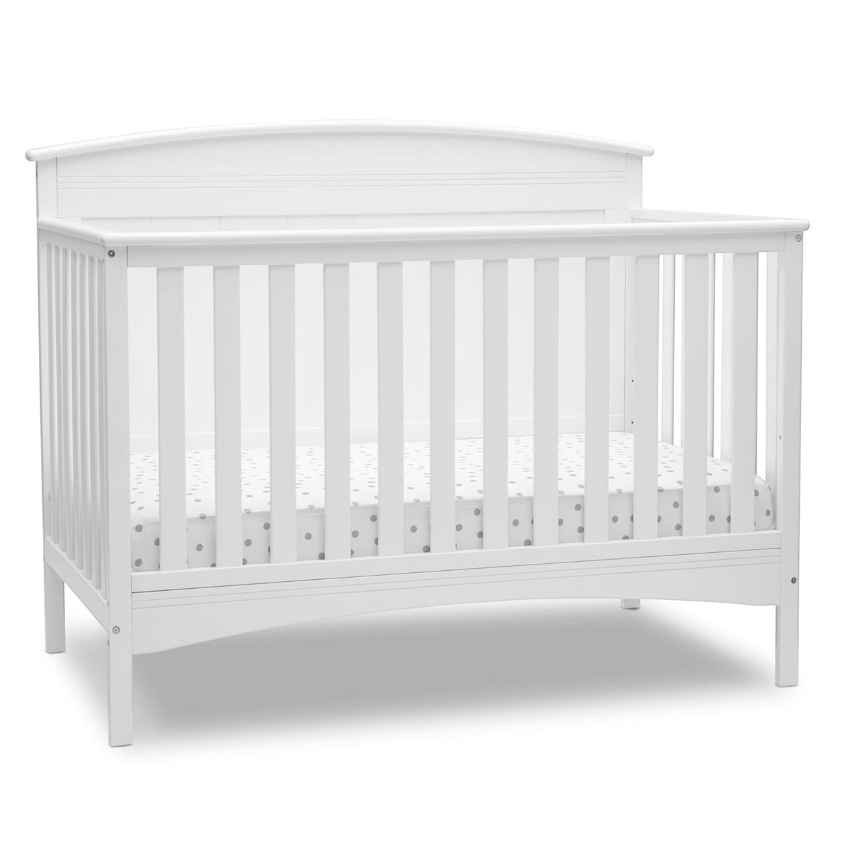 Delta Children Archer Solid Panel 4-in-1 Convertible Baby Crib - Greenguard Gold Certified, Bianca White Delta Children