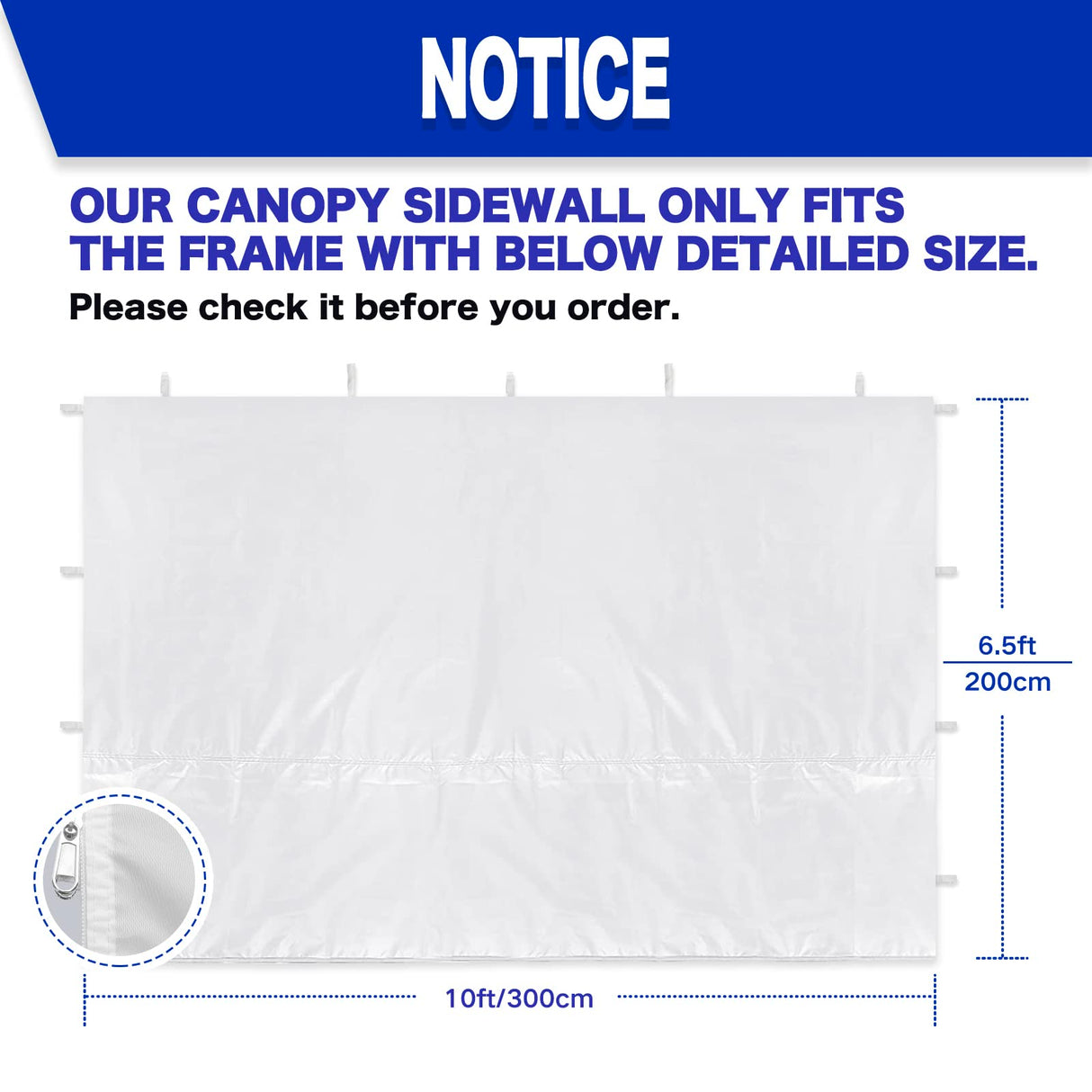 Fanpat Instant Canopy Tent Sidewalls for 10x10 Pop Up Canopy Waterproof,99% UV Protection,3 Piece Sidewalls, White(3PCS Sidewall Only, Canopy Tent NOT Included) FANPAT