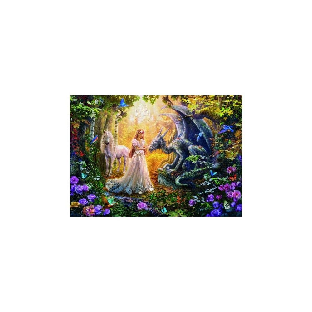 Educa - Dragon, Princess and Unicorn - 1500 Piece Jigsaw Puzzle - Puzzle Glue Included - Completed Image Measures 33.5" x 23.5" - Ages 14+ (17696) Educa