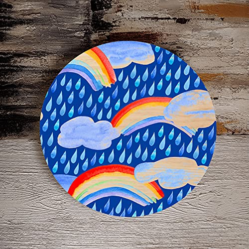 FUNSUEI 3 Pack 12 Inch Round Wooden Plaque, 3/4 Inch Thick Unfinished Wooden Circle Plaque, Natural Wooden Base for Craft Projects, Sign, Painting, Woodcarving FUNSUEI