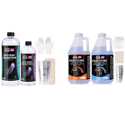 Bundle Set of 51oz Deep Pour Epoxy Resin and 1 Gallon Fast Cure Resin Epoxy